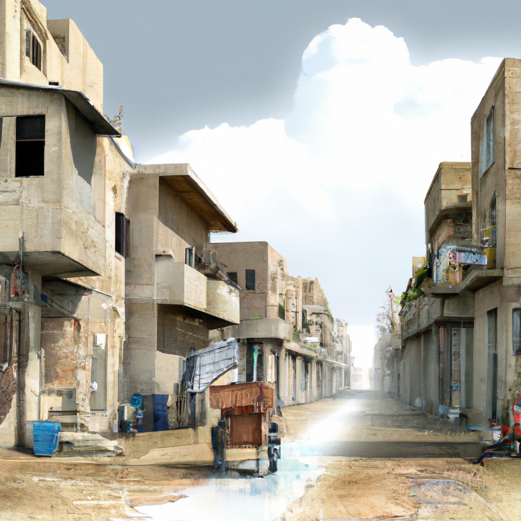 Generate an image "רחוב בבא סאלי, דימונה: מצב סוציואקונומי ונדל”ן" with the following settings: Style: Realism, Resolution: 1024x1024.